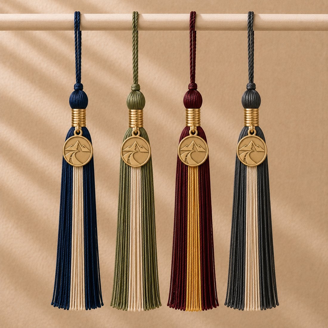 A row of hanging tassels