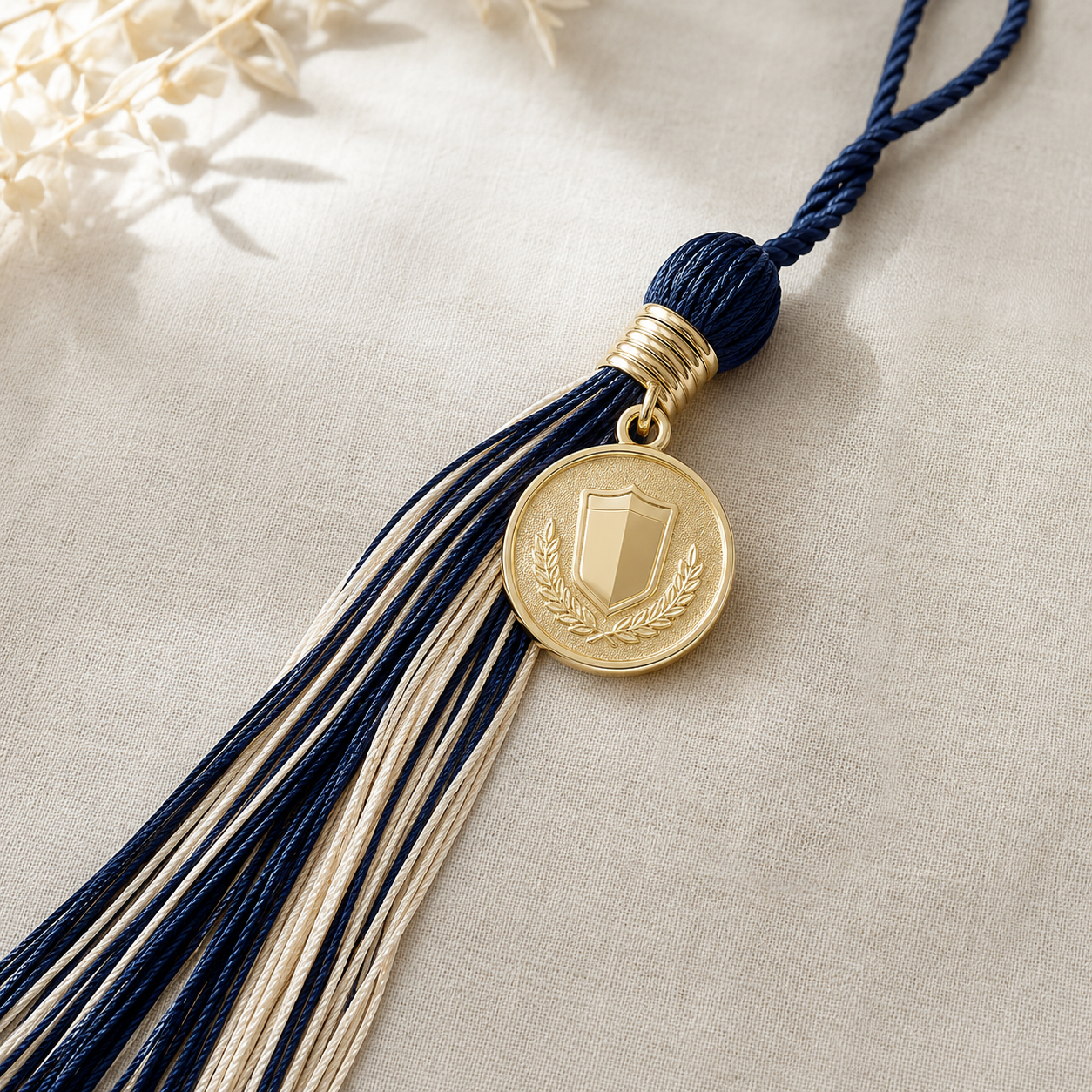 Custom two-tone graduation tassel with charm