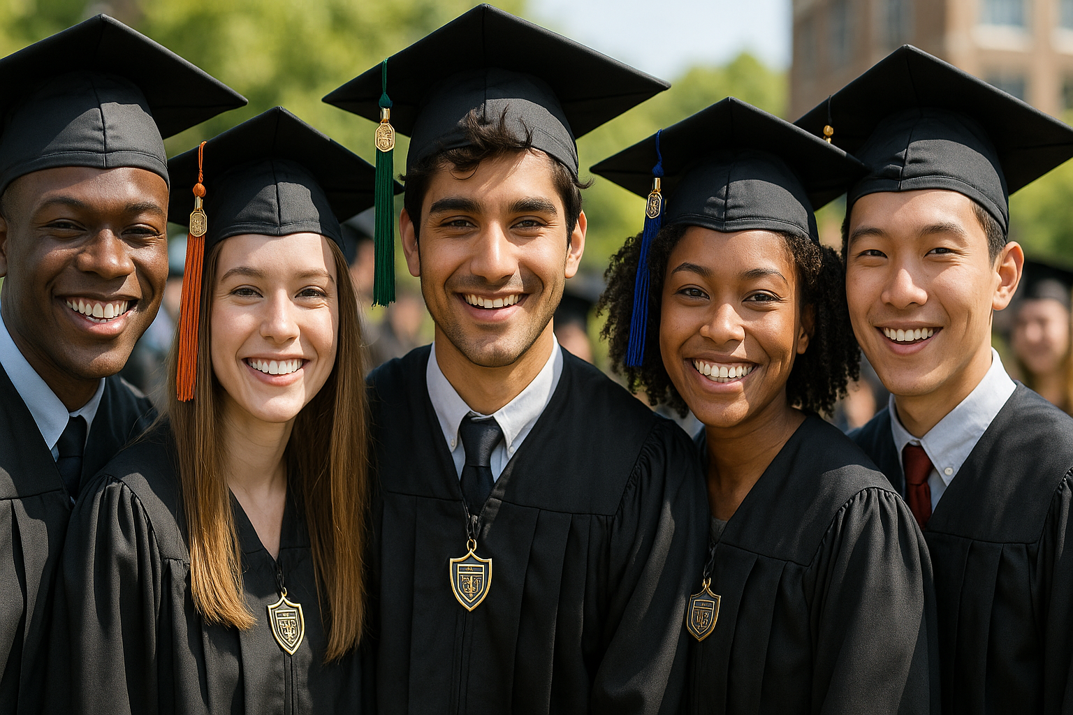 High school graduation tassels with school charms
