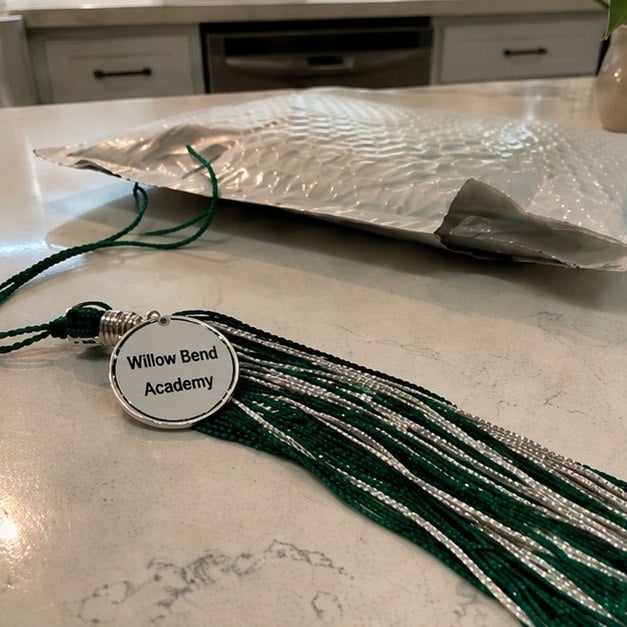 Custom graduation tassels — customer photo
